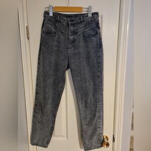 Stradivarius Black Denim Mom Jeans, Size US 6